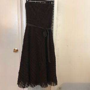 BCBGMaxAzria brown ruffle dress
